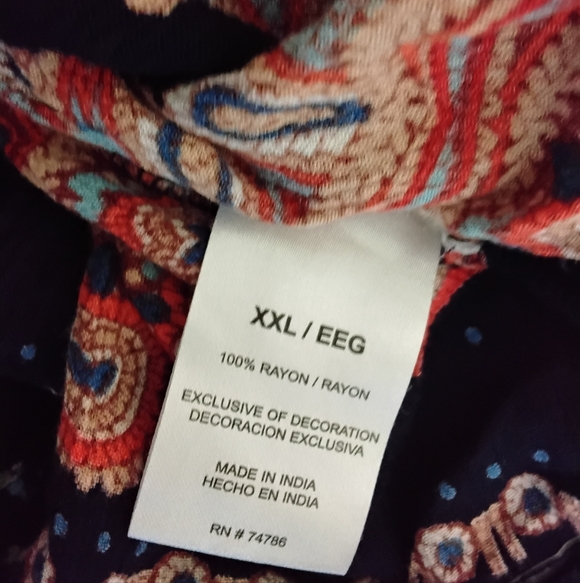 Bila XXL Boho Floral Paisley Sleeveless Peplum Multicoĺoured Blouse - Picture 5 of 5